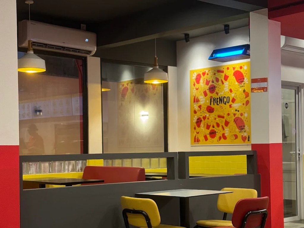 Frango restaurant interior seating area in the Maldives